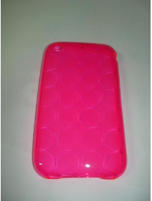 Funda de silicona semirígida Apple iPhone 3G - 3GS rosa con círc