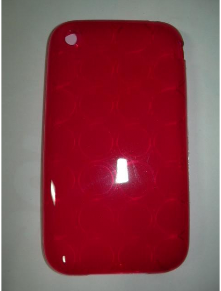 Funda de silicona semirígida Apple iPhone 3G - 3GS roja círculos