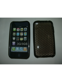Funda de silicona TPU Apple iPhone 3G - 3GS negra transparente