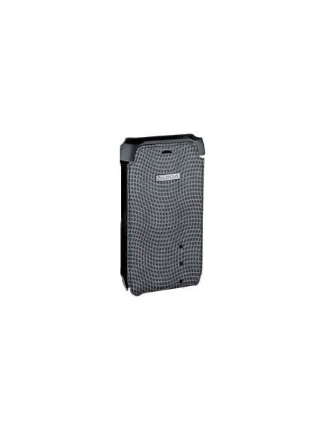 Funda de piel Nokia CP-500 gris - negra