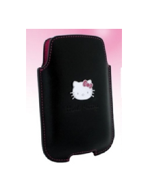 Funda de piel Hello Kitty vertical negra talla M