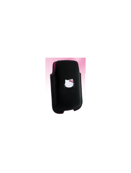 Funda de piel Hello Kitty vertical negra talla M