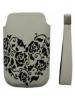 Funda de piel Sony Ericsson con flores negras T707