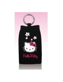 Funda calcetín Hello Kitty negro con flores