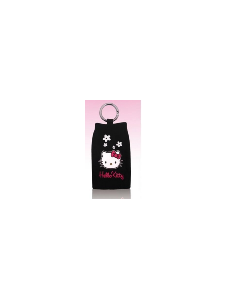 Funda calcetín Hello Kitty negro con flores