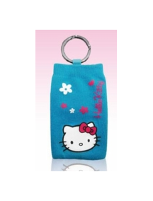 Funda calcetín Hello Kitty azul con flores