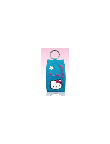 Funda calcetín Hello Kitty azul con flores