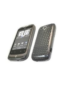 Funda de silicona TPU HTC Wildfire negra transparente