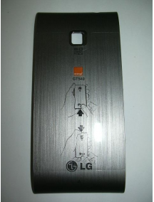 Tapa de batería LG GT540 plata con logo Orange