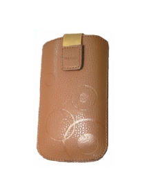 Funda cartuchera en piel Telone Deko marrón claro Nokia E51