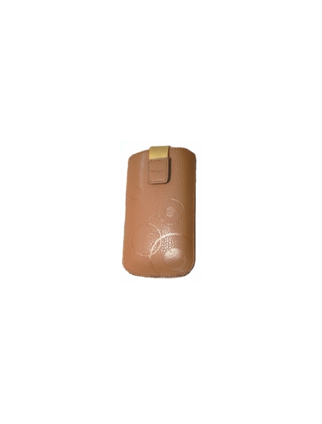 Funda cartuchera en piel Telone Deko marrón claro Nokia E51