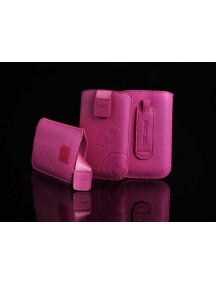 Funda cartuchera en piel Telone Deko rosa para HTC HD2