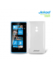 Funda TPU + lámina protectora Jekod Nokia 800 Lumia blanca