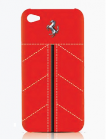 Funda de piel Ferrari California roja para iPhone 4