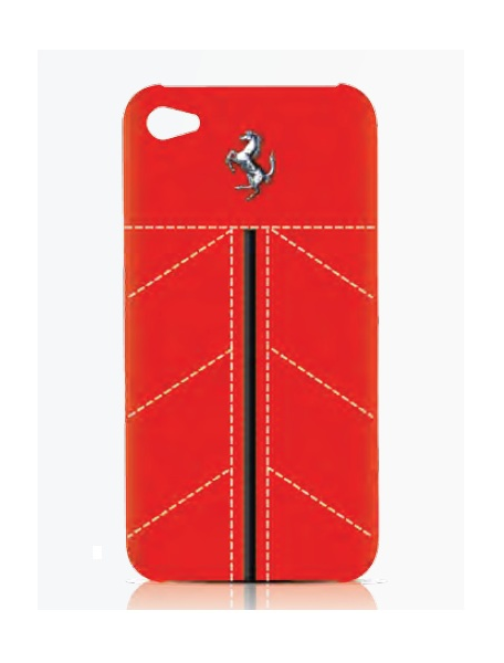 Funda de piel Ferrari California roja para iPhone 4
