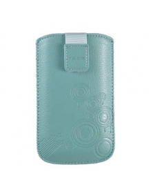 Funda cartuchera en piel Telone Deko 2 Turquesa para iPhone 3G