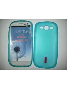 Funda de silicona TPU Samsung i9300 Galaxy SIII celeste