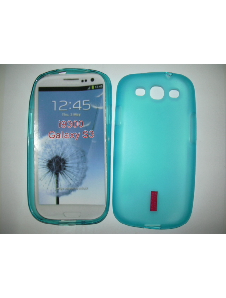 Funda de silicona TPU Samsung i9300 Galaxy SIII celeste