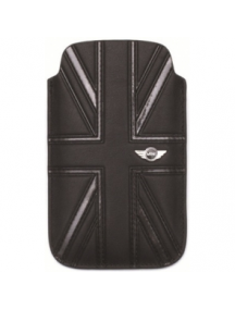 Funda cartuchera Mini Cooper bandera en piel negra