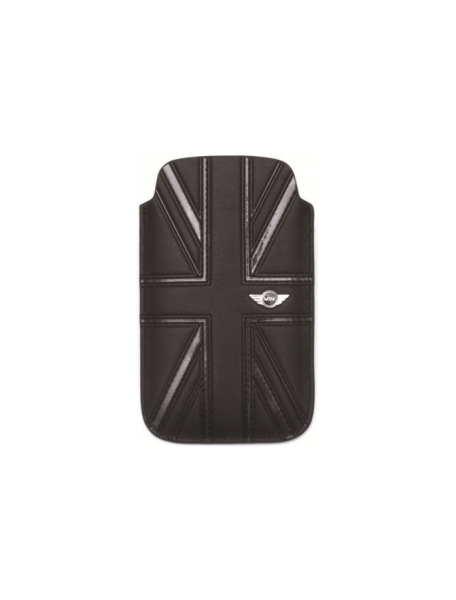 Funda cartuchera Mini Cooper bandera en piel negra