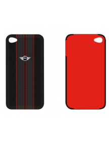 Protector trasero iPhone 4 - 4S Mini Cooper negro con costuras r