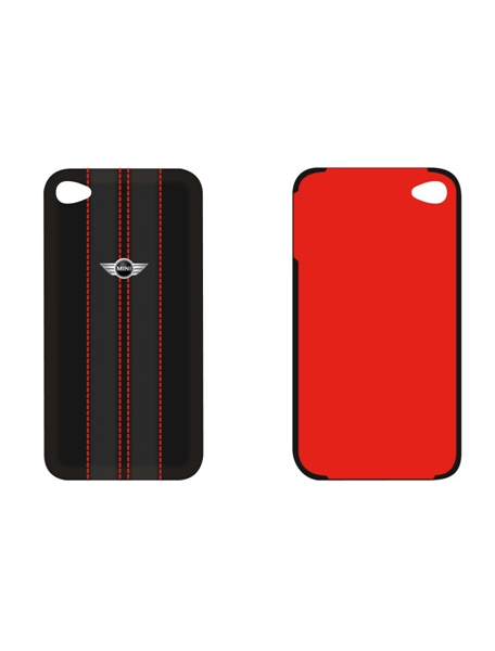 Protector trasero iPhone 4 - 4S Mini Cooper negro con costuras r