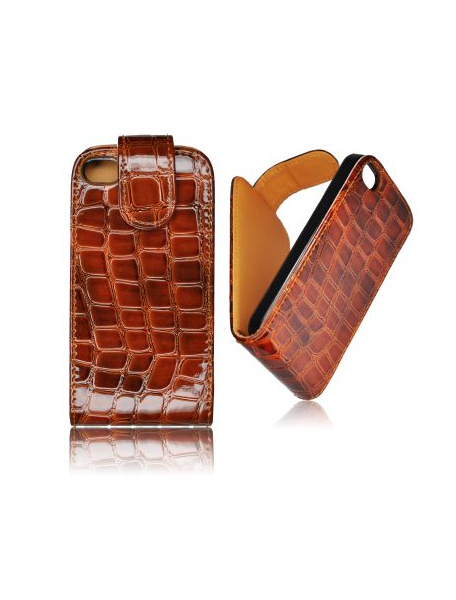 Funda de solapa Forcell Croco iPhone 4 - 4S marrón