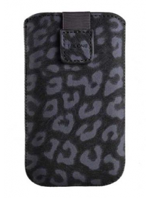 Funda cartuchera en piel Telone Leo negra HTC HD2