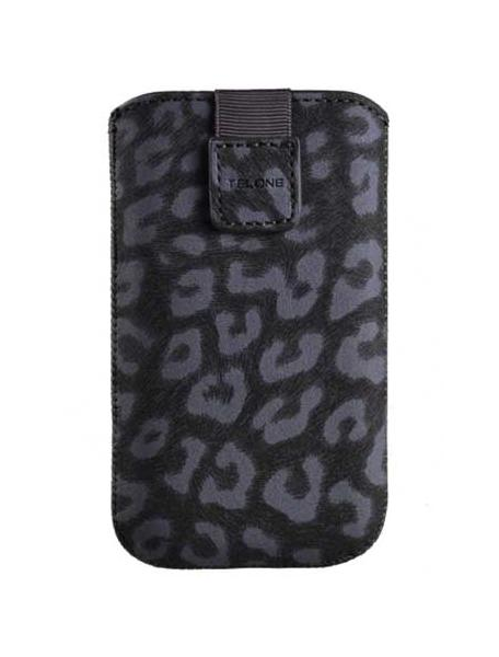 Funda cartuchera en piel Telone Leo negra HTC HD2