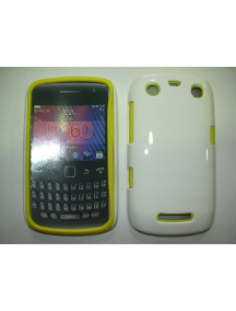 Funda de silicona Blackberry 9360 amarilla - blanca