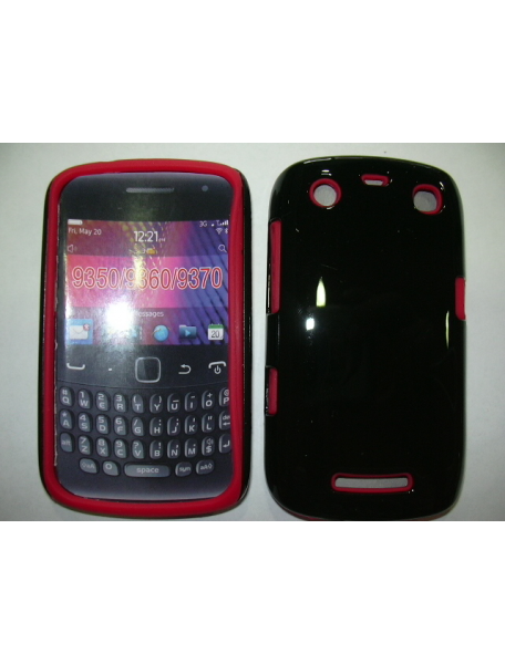 Funda de silicona Blackberry 9360 roja - negra