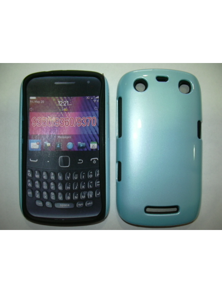 Funda de silicona Blackberry 9360 negra - celeste