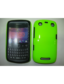 Funda de silicona Blackberry 9360 negra - verde