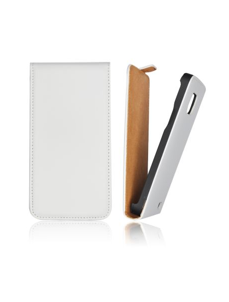 Funda de solapa Forcell Slim HTC One S blanca