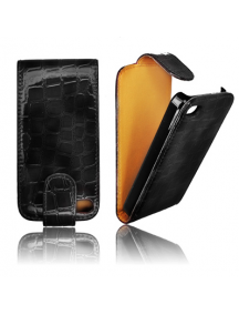 Funda de solapa Forcell Croco iPhone 4 - 4S negra