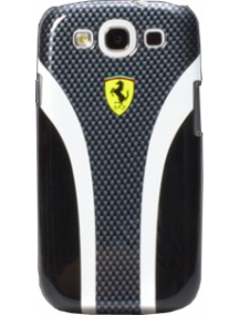 Funda Ferrari rígida carbono - escudería negra Samsung i9300
