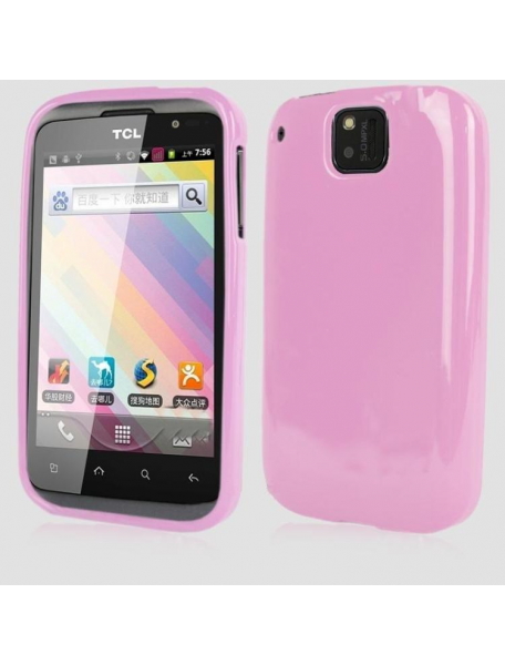 Funda de silicona TPU Alcatel 991 rosa