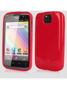 Funda de silicona TPU Alcatel 991 roja