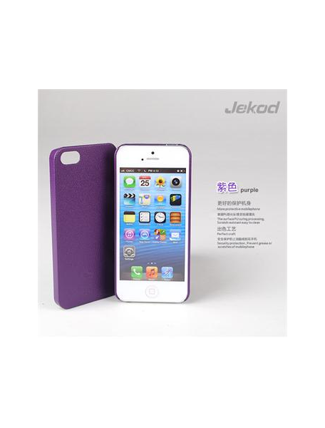 Protector en piel + lámina display Jekod iPhone 5 - 5S lila