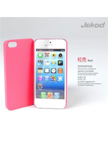 Protector en piel + lámina display Jekod iPhone 5 - 5S fucsia