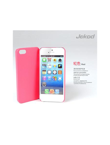 Protector en piel + lámina display Jekod iPhone 5 - 5S fucsia