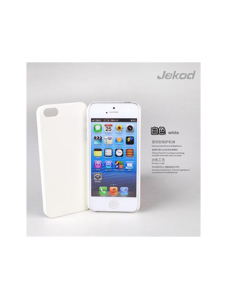Protector en piel + lámina display Jekod iPhone 5 - 5S blanco