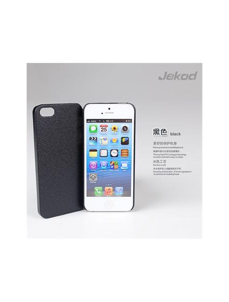 Protector en piel + lámina display Jekod iPhone 5 - 5S negro