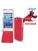 Funda solapa en piel + lámina de disp. Jekod iPhone 5 - 5S roja