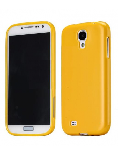 Saliente Árbol Artesano Funda de silicona TPU Samsung i9500 - i9505 Galaxy S4 amarilla
