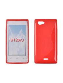 Funda TPU S-case Sony Ericsson ST26 Xperia J roja