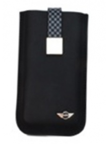 Funda cartuchera en piel Mini Cooper negra MNSLP4SQBL