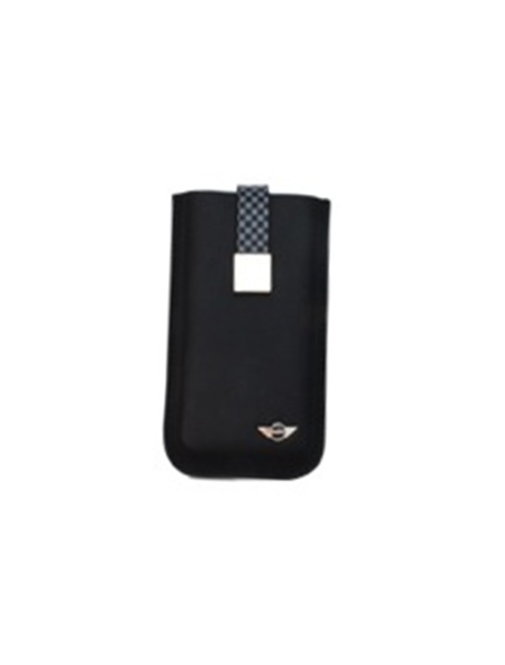 Funda cartuchera en piel Mini Cooper negra MNSLP4SQBL